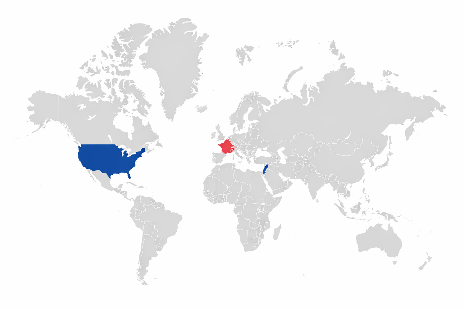 World map showing Dofinity.AI office locations